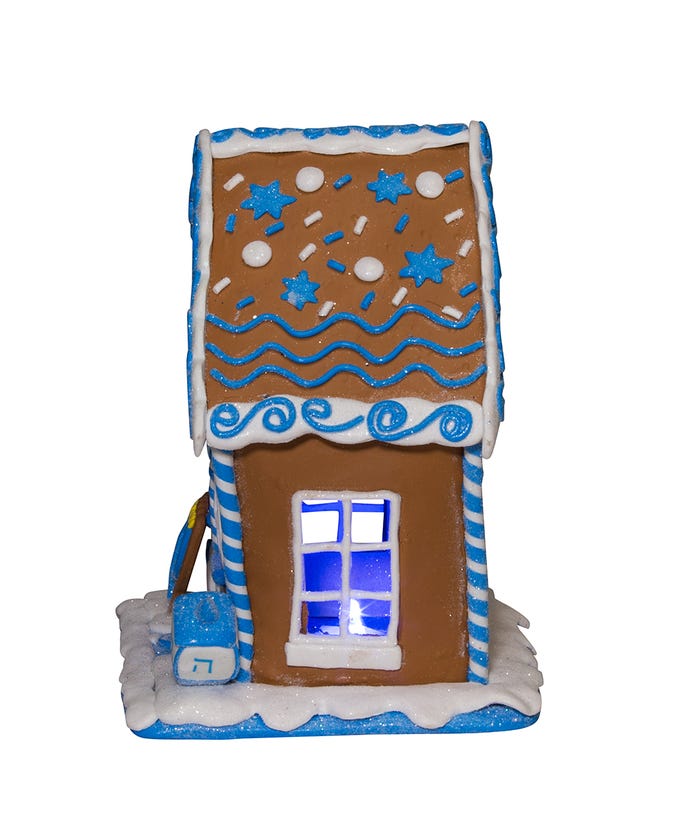 Hanukkah Gingerbread LED House Table Piece - Just Fabulous Palm Springs