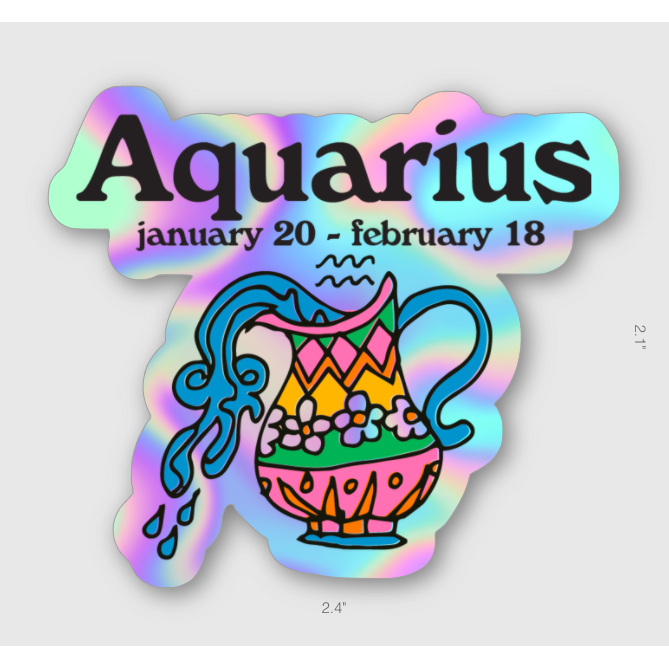 ZODIAC - Aquarius Sticker - Just Fabulous Palm Springs