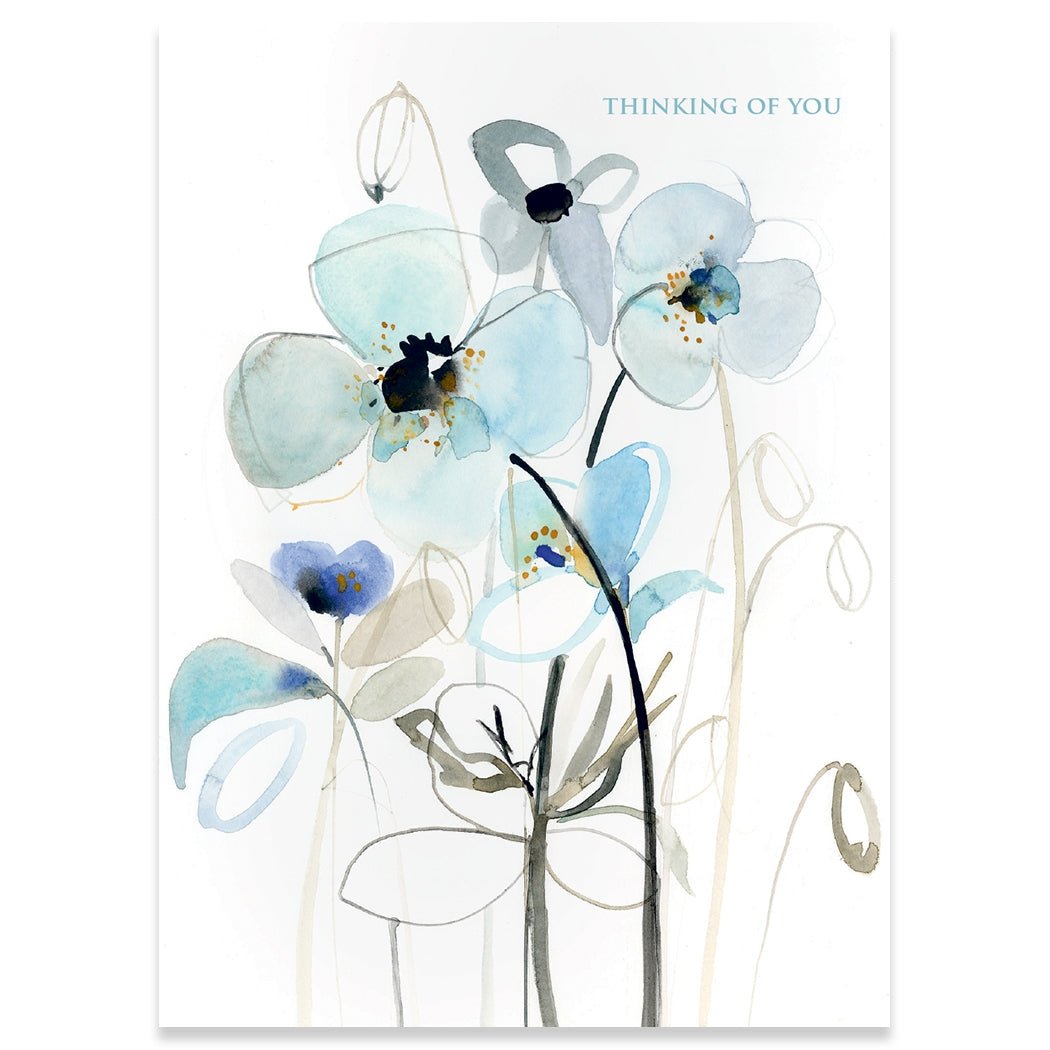 Blue Garden Sympathy Greeting Card