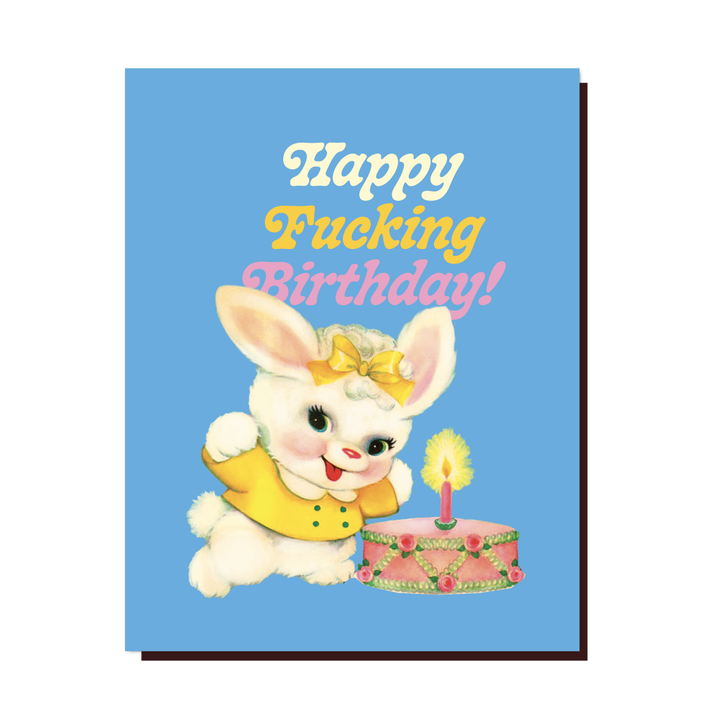 Blue Bunny Happy F*ing Bithday Birthday Card