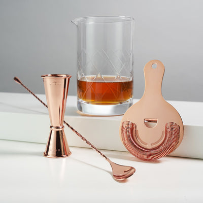 3 Piece Copper Mixologist Barware Gift Set
