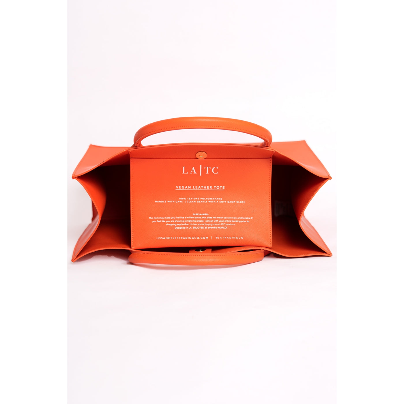 Fluent Italian Vegan Leather Tote Bag - Tangerine