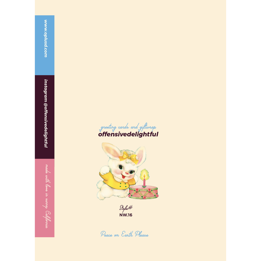 Blue Bunny Happy F*ing Bithday Birthday Card