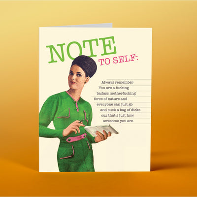 Note To Self Greeting Card