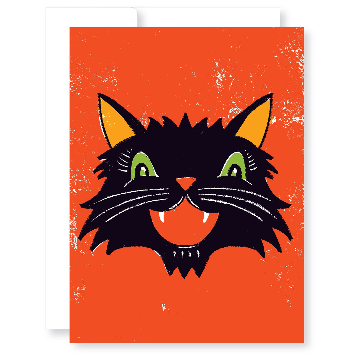 Black Cat Face Halloween Card