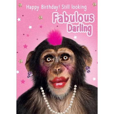 Fabulous Monkey Happy Birthday greeting card