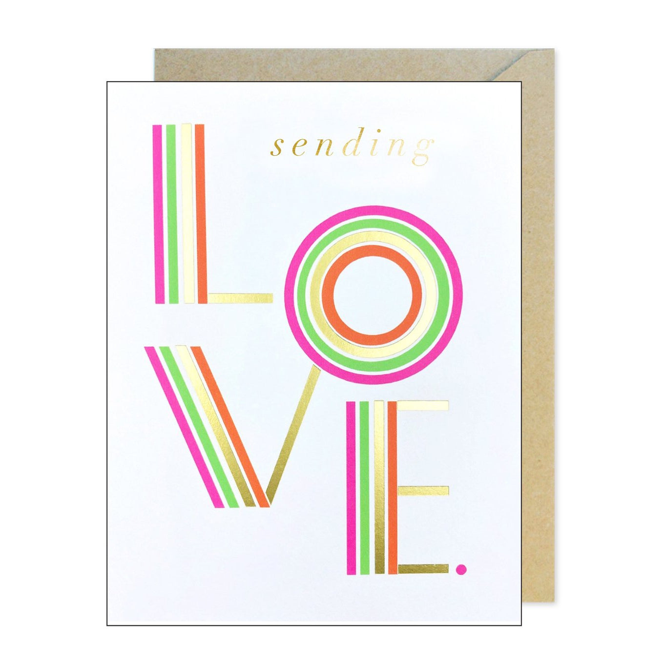 Sending Love Rainbow Type Greeting Card