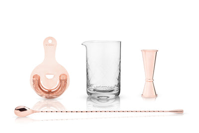 3 Piece Copper Mixologist Barware Gift Set