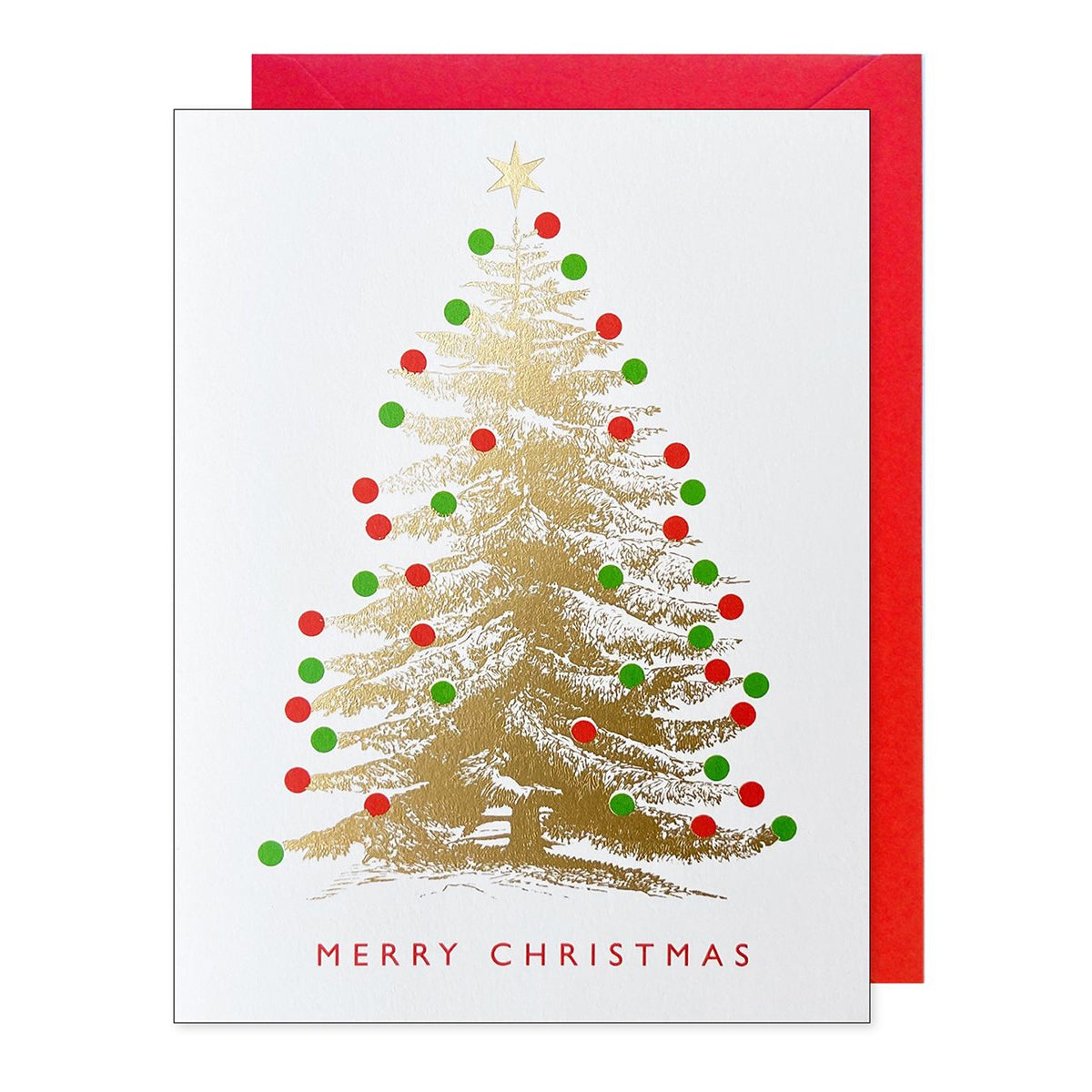 Gold Christmas Tree Holiday Card