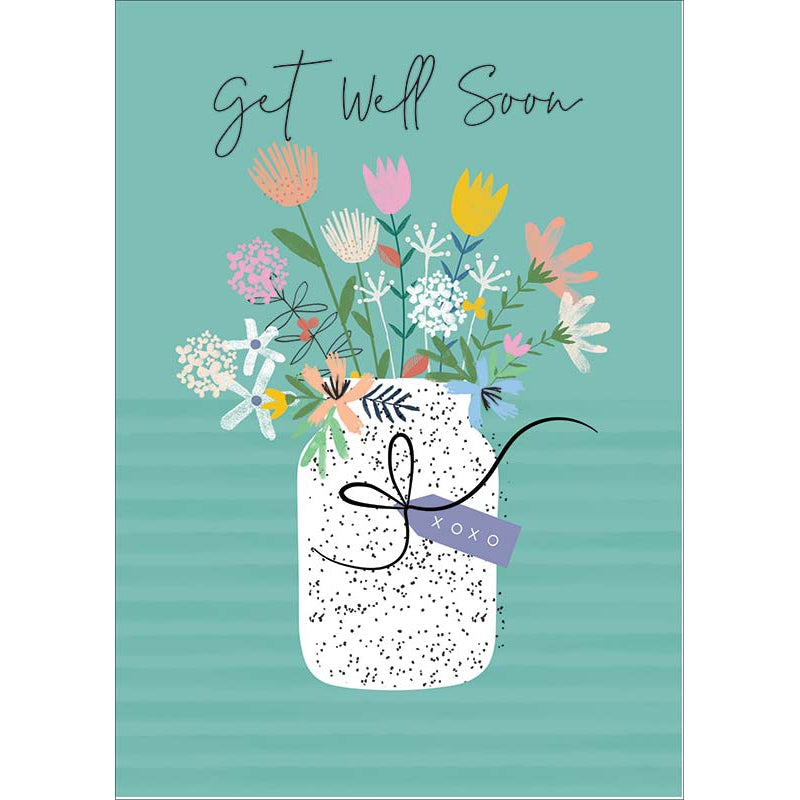 Flowers Vase Get Well Greeting Card