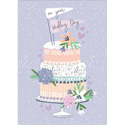 Layered Wedding Cake Wedding Greeting Card