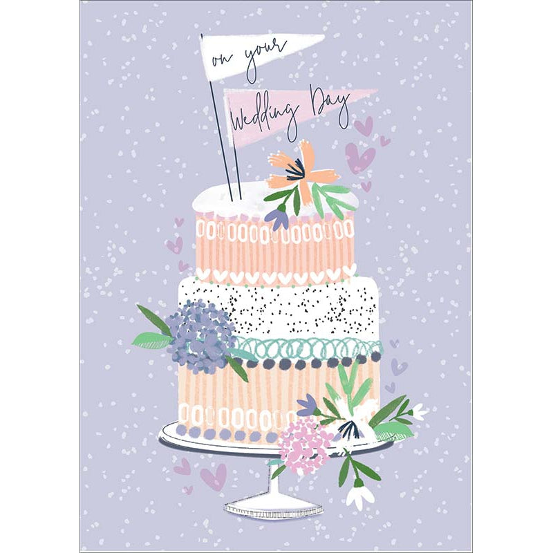 Layered Wedding Cake Wedding Greeting Card