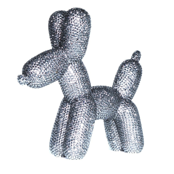 Koons Inspired Graphite Rhinestone Balloon Dog Bank ceramic
