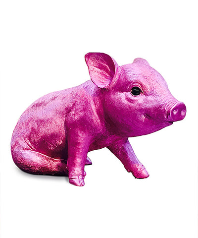 Pink Chrome Piggy Standing - 9.5" long