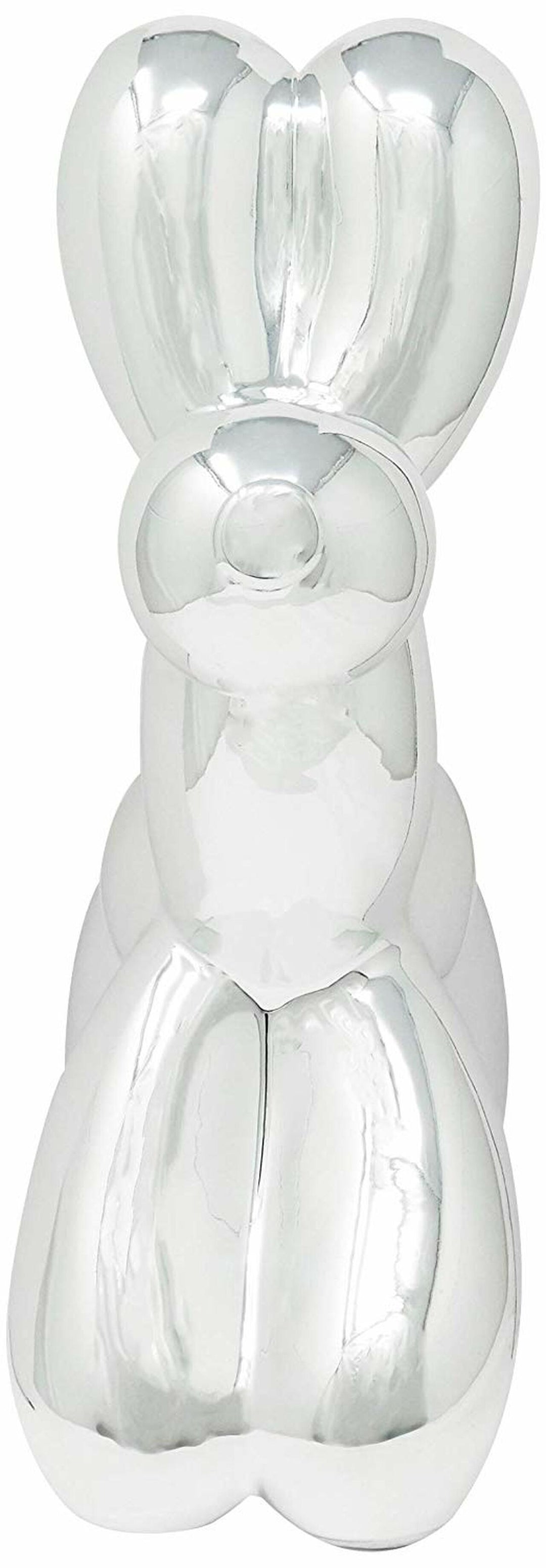 Mini Ceramic Dog Bank- Silver 7.5"