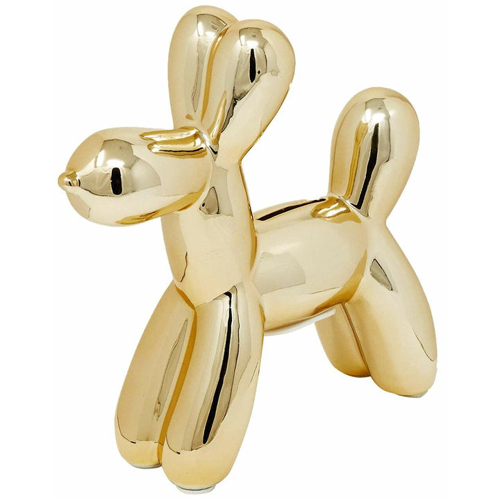 Mini Ceramic Dog Bank - Gold 7.5"