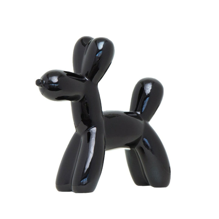 Mini Ceramic Dog Bank - Black 7.5"