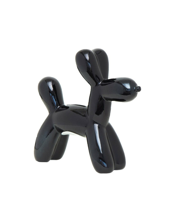 Mini Ceramic Dog Bank - Black 7.5"