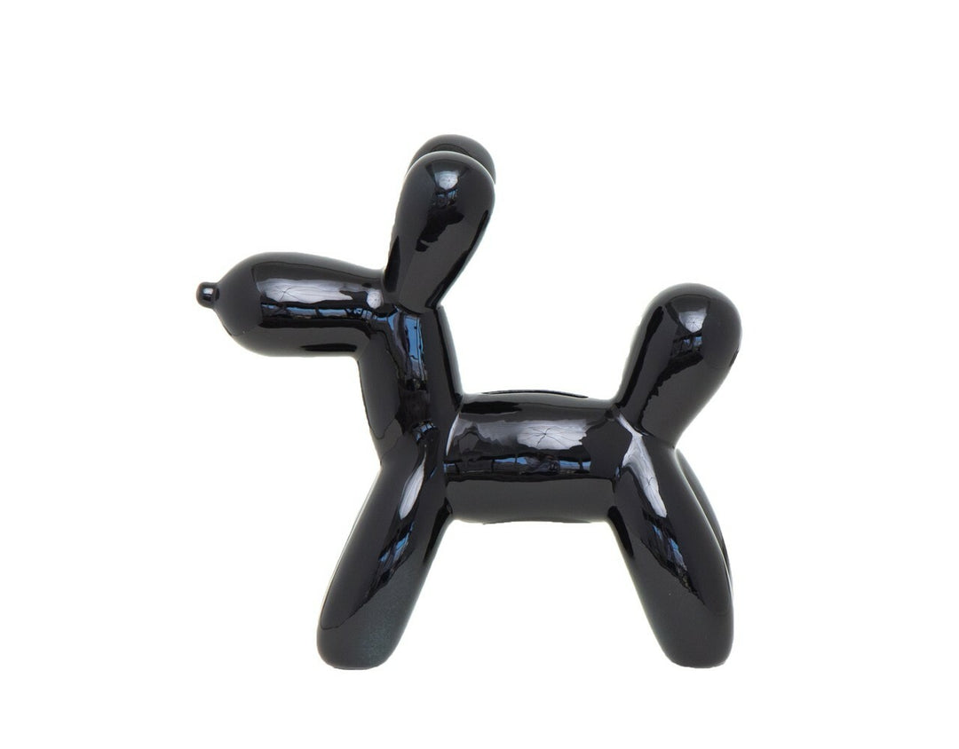 Mini Ceramic Dog Bank - Black 7.5"