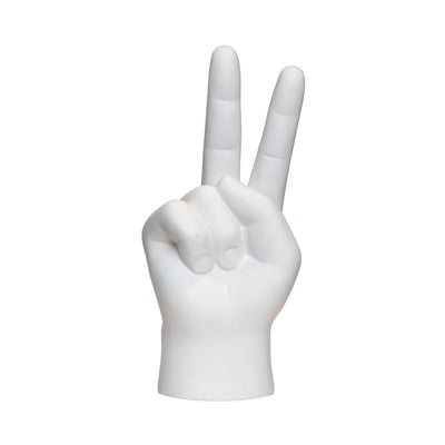 Backordered Until 2022 Peace Sign Tabletop 8" Tall - White - Just Fabulous Palm Springs