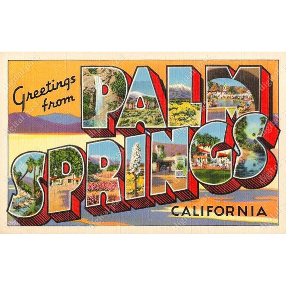 Greetings From Palm Springs Postcard greeting card