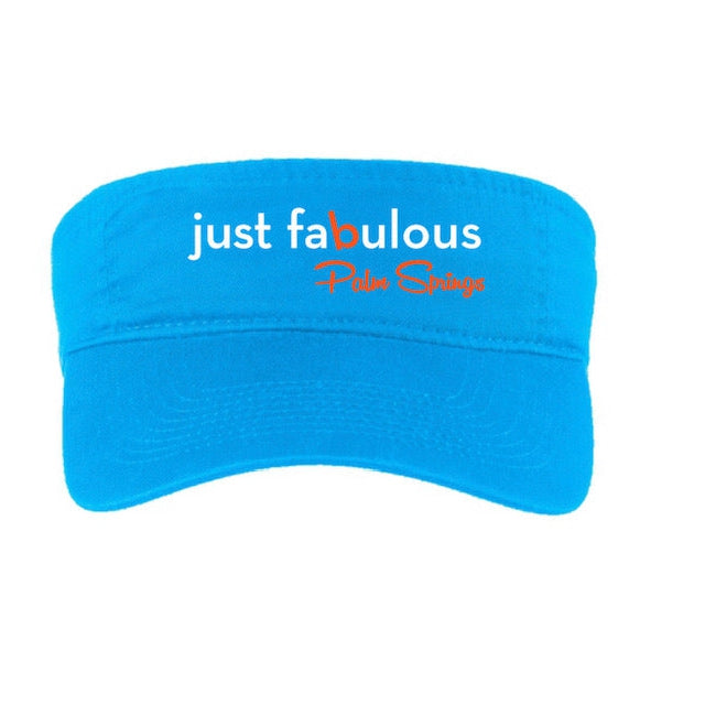 Just Fabulous Embroidered Visor - Sapphire - Just Fabulous Palm Springs