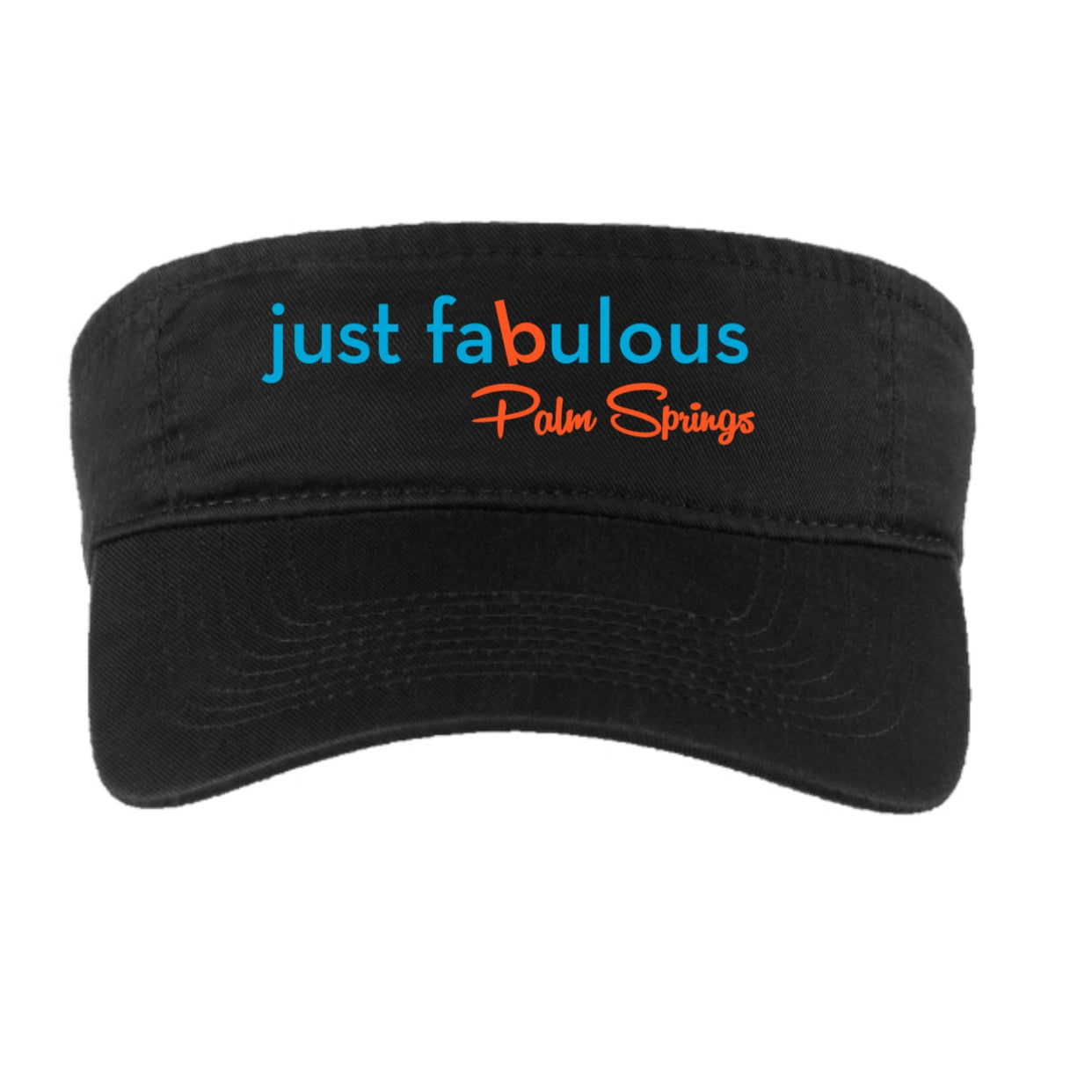Just Fabulous Embroidered Visor - Black - Just Fabulous Palm Springs