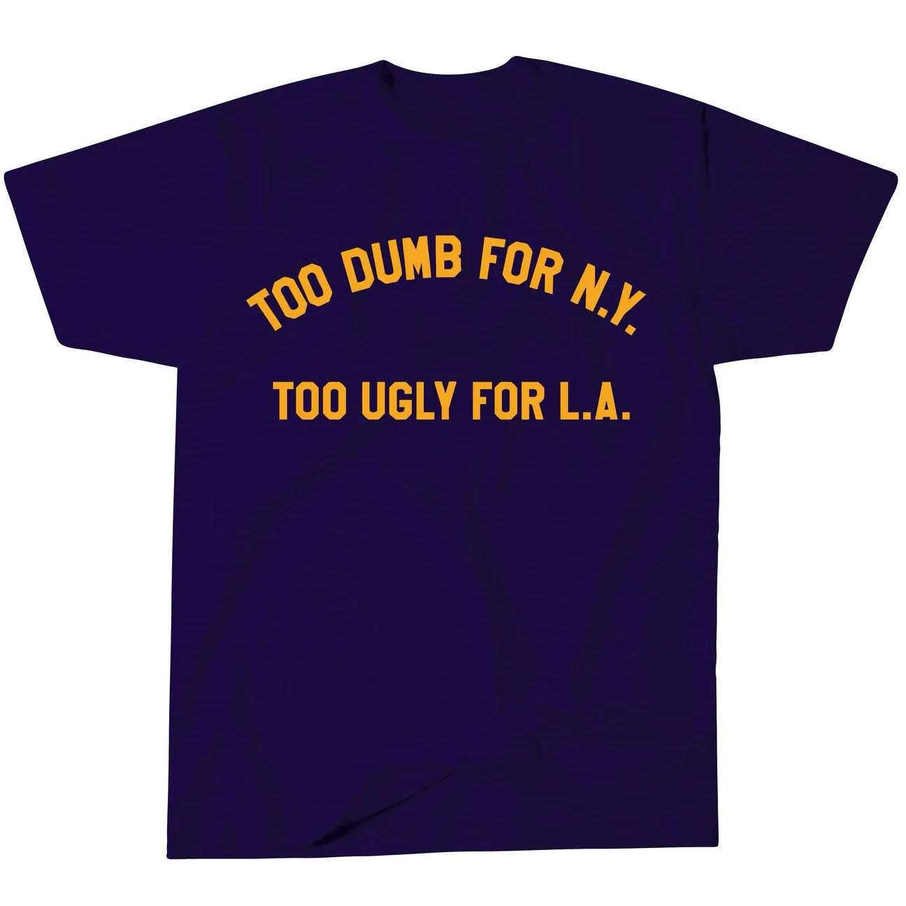 Too Dumb For NY Too Ugly For LA : T-Shirt : Large