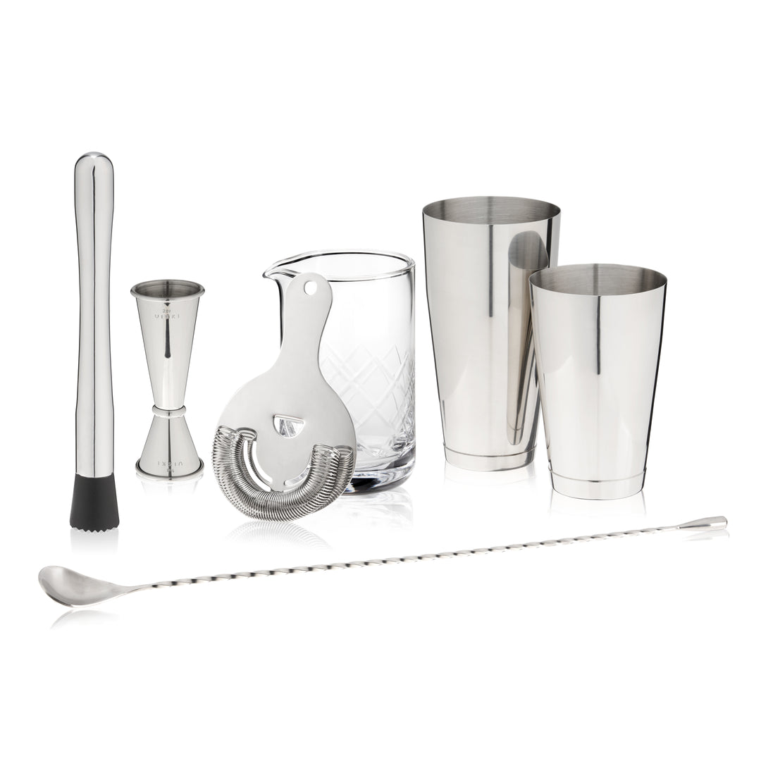Silver 7 Piece Bar Essentials Set