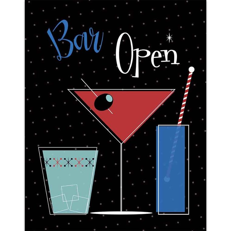 Patriotic Cocktails Bar Open Sign