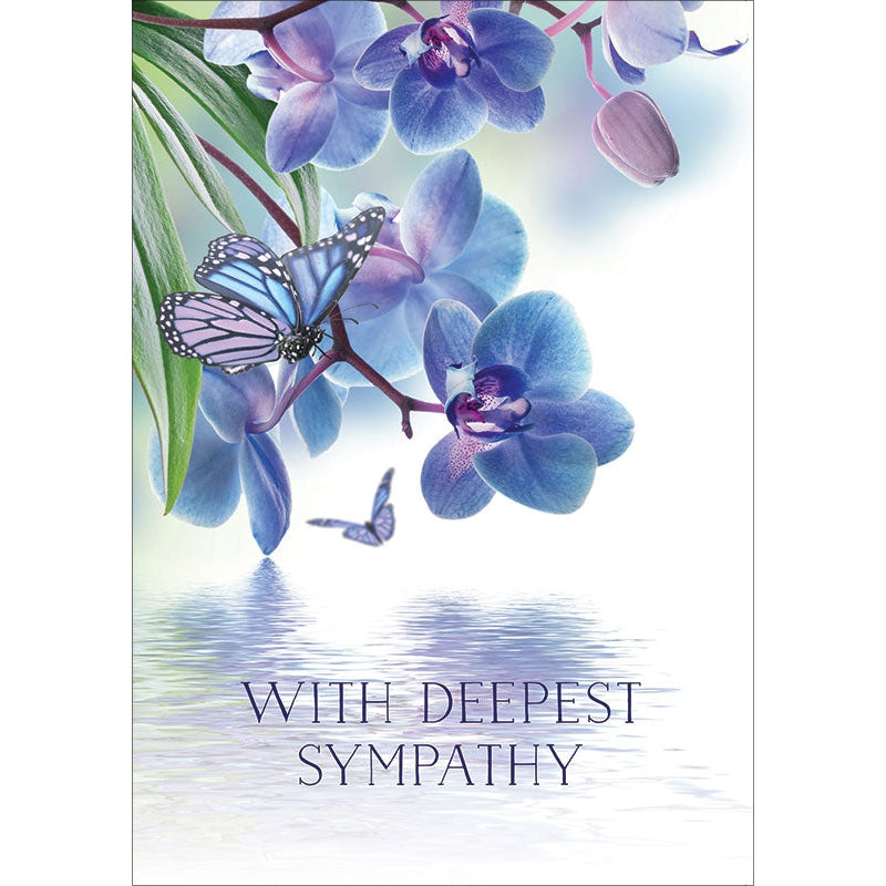Orchid with deepest sympathy greeting card