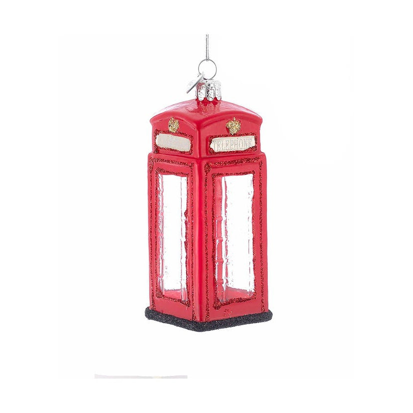 British Phone Booth Glass Ornament