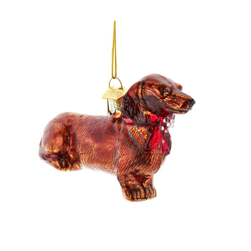 Dachshund Glass Ornament