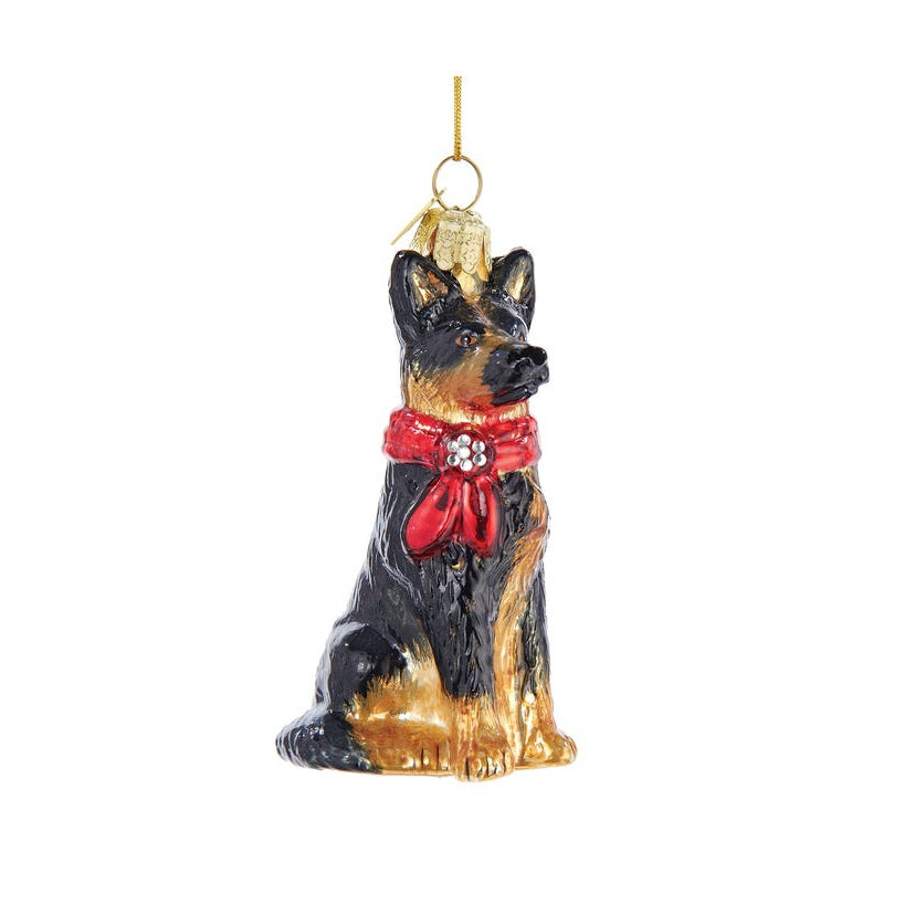 German Shepherd Glass Ornament