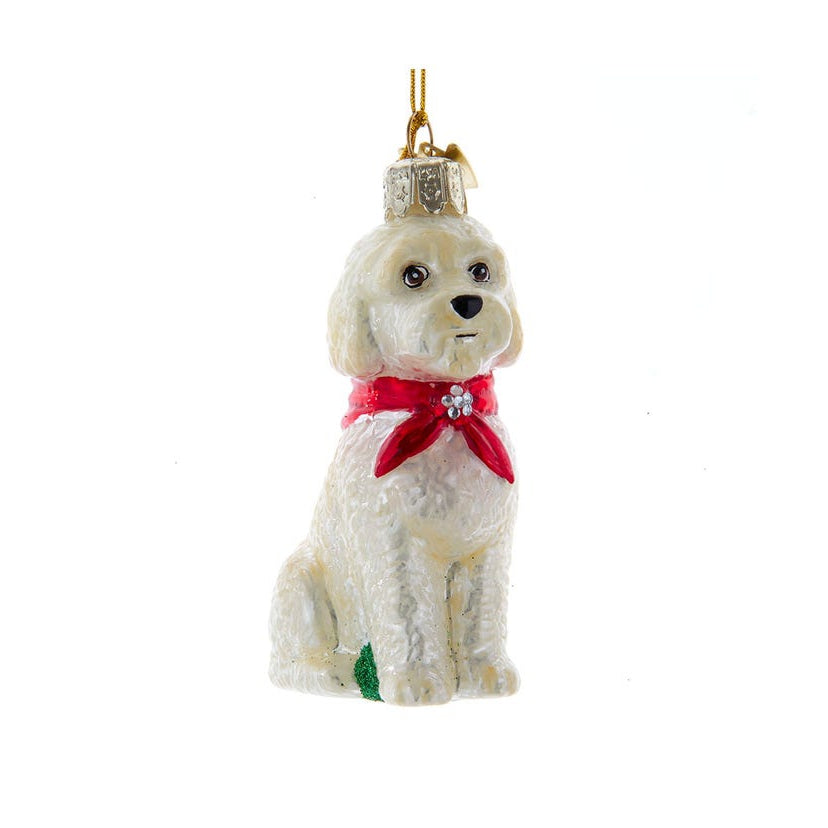 Labradoodle Glass Ornament