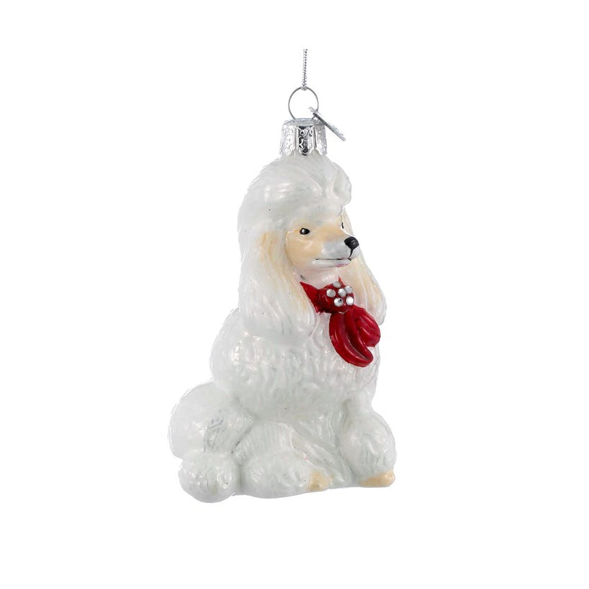 Poodle Glass Ornament