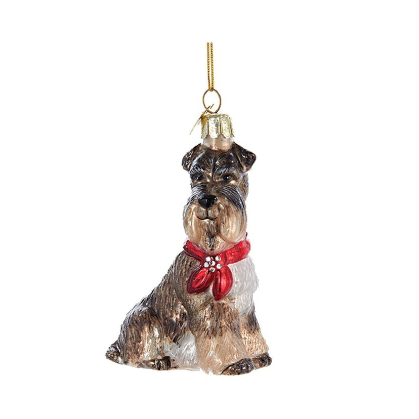 Schnauzer Glass Ornament