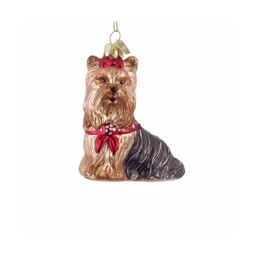 Yorkshire Terrier Glass Ornament