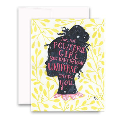 Fear Not Powerful Girl greeting card