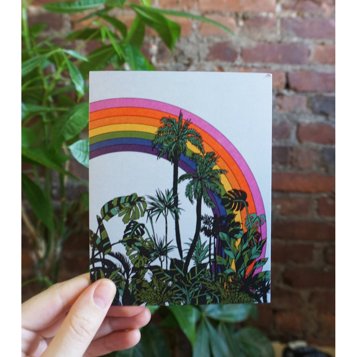Rainbow Palms Greeting Card