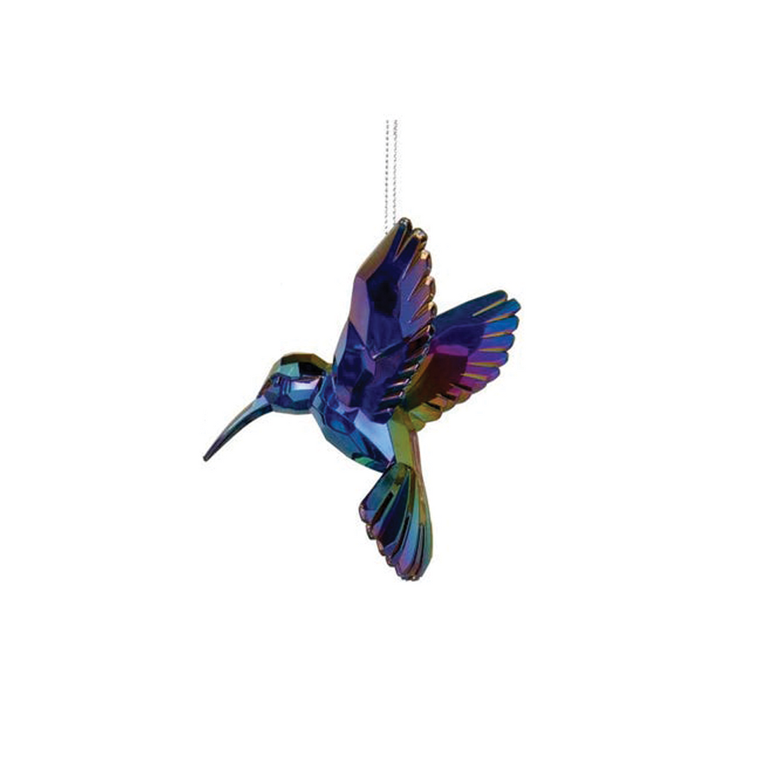 Acrylic Iridescent Hummingbird Ornament - Purple