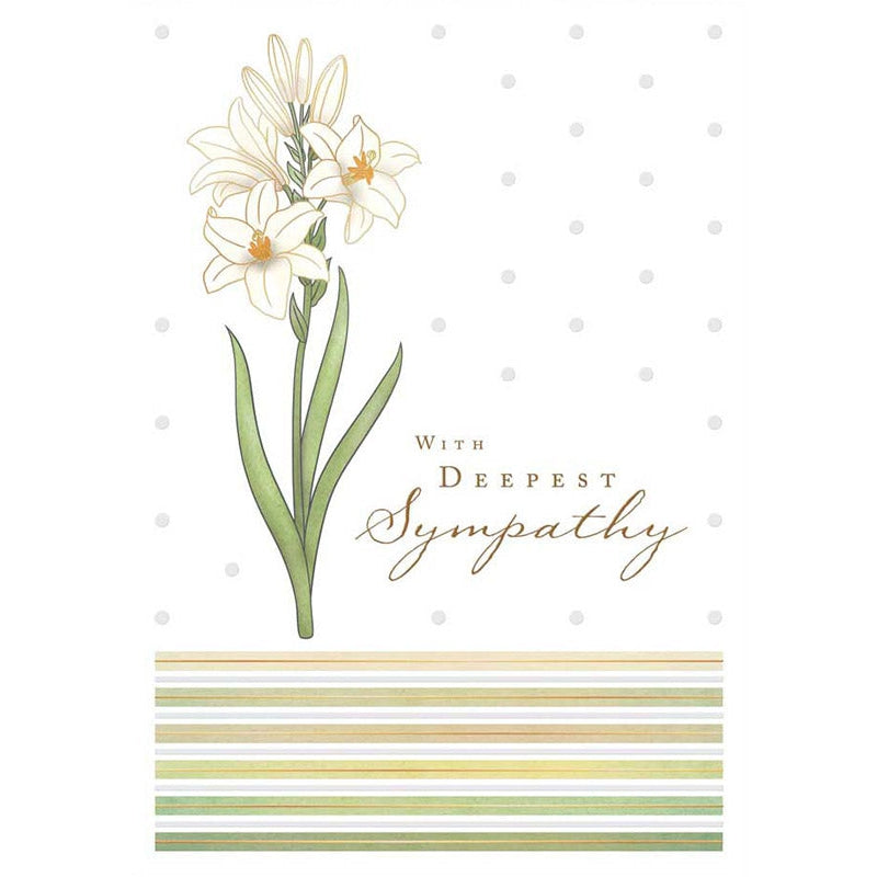 White Lily Sympathy Greeting Card