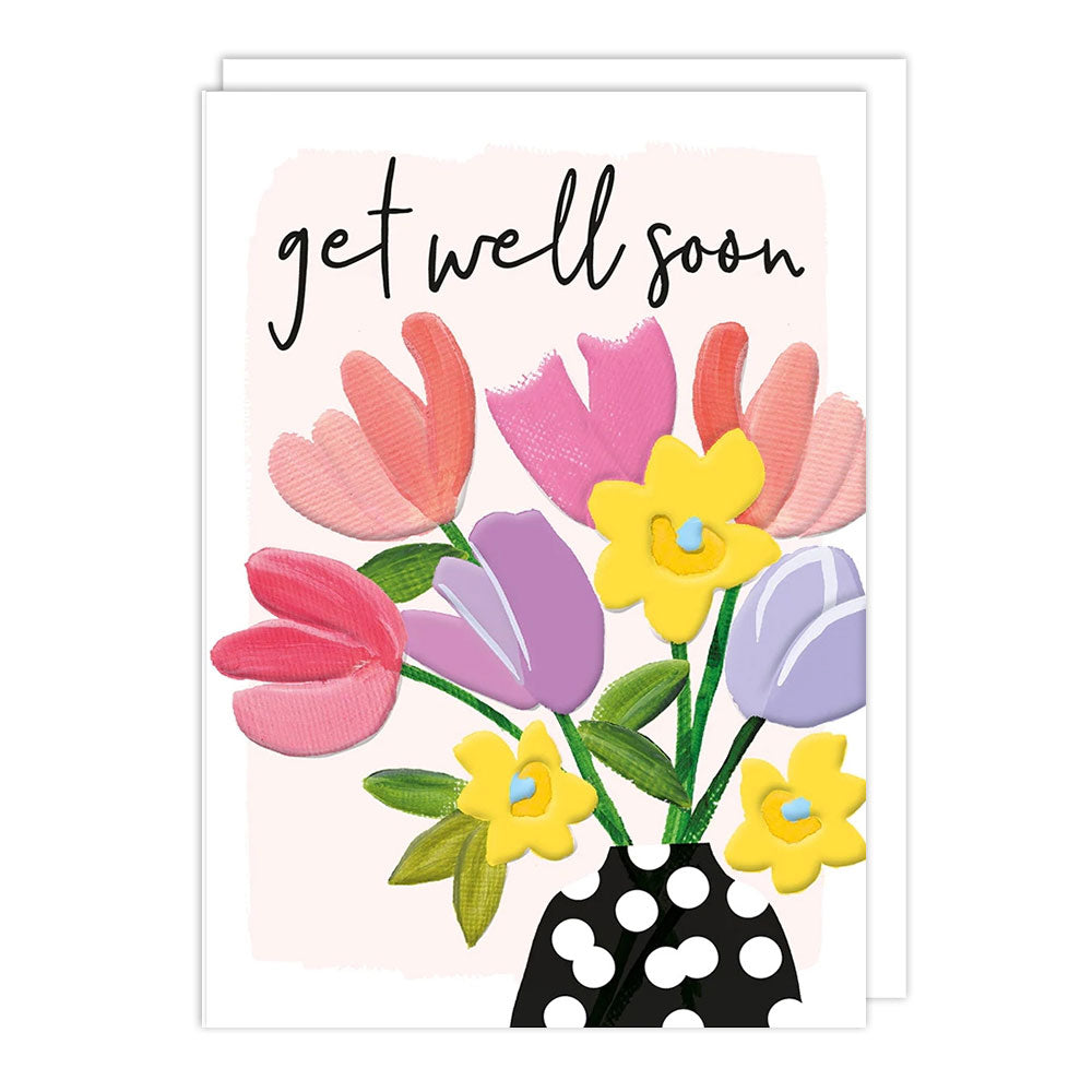 Tulips In Vase Get Well Greeting Card
