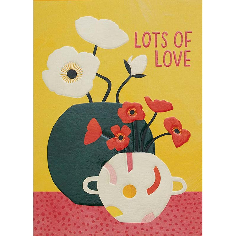 Vase Green Love Greeting Card