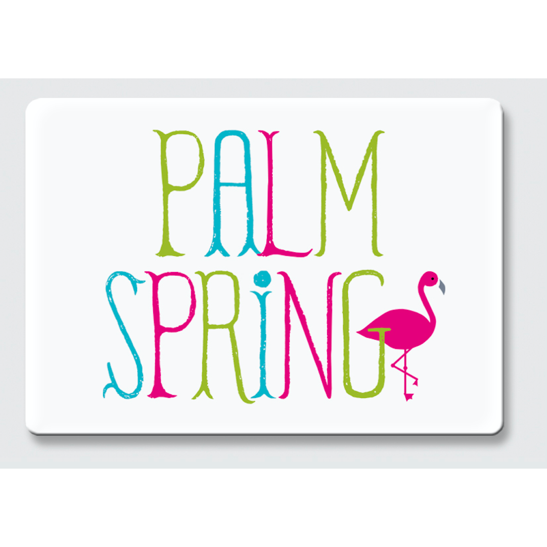 Palm Springs Flamingo White/Color Magnet magnet