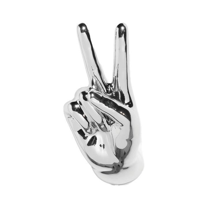 Wall Mount: Silver Peace Sign
