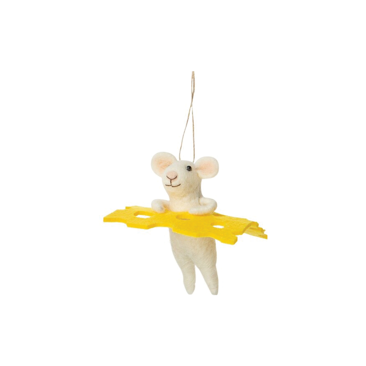 Mouse Stuck In A Slice Of Cheese Felt Ornament