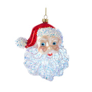 Glass Red Retro Santa Ornament