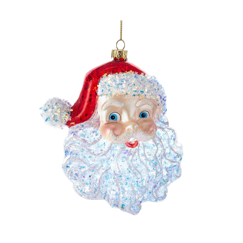 Glass Red Retro Santa Ornament - Just Fabulous Palm Springs