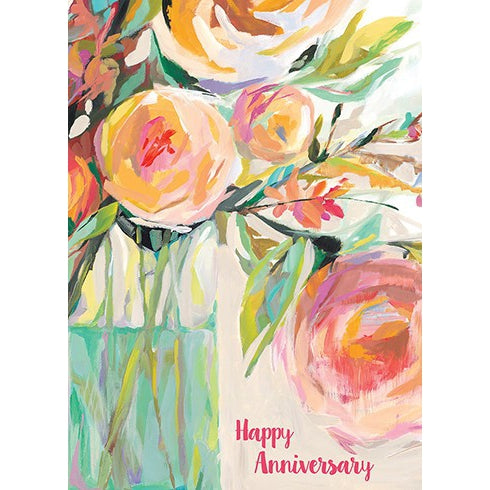 Peachy Peonies Anniversary Greeting Card – Just Fabulous Palm Springs